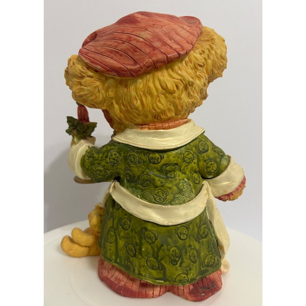 Vintage 1994 Teddy & Me Christmas Figurine Nighttime Bear Pajamas Candle & Candy - Picture 3 of 12